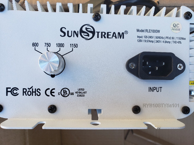 NEW SunStream 1000 Watt DE Double Ended HID Grow Light System in Indoor Lighting & Fans in Markham / York Region - Image 3