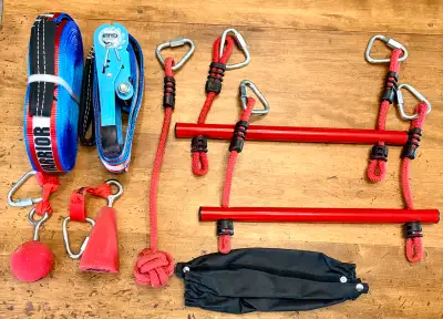 9 Holds - Well used, but good shape Slack line - Never used