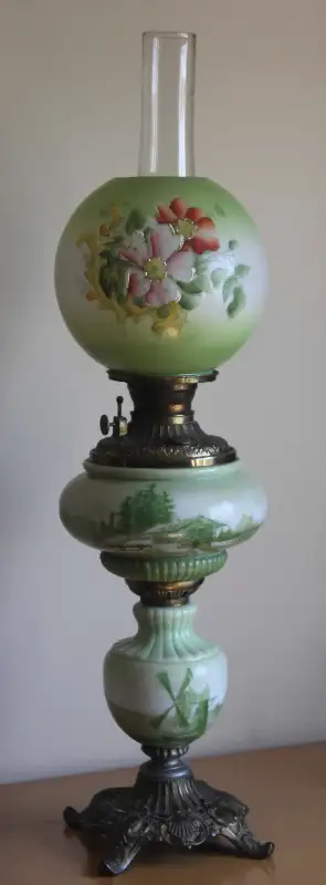 Antique globe coal oil lamp, View more