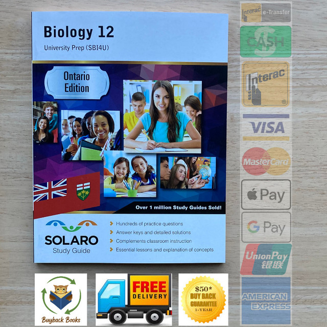 Ontario GRADE 12 BIOLOGY Full Detailed Step by Step Solutions in Textbooks in Oshawa / Durham Region