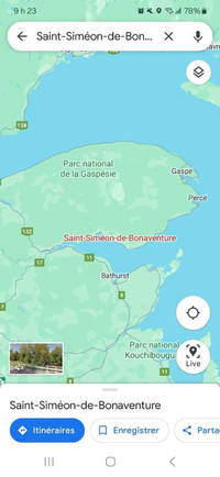 Terrain à vendre à St-Siméon de Bonaventure (Baie des Chaleurs)