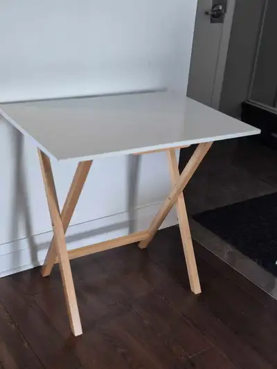 White Folding Desk with Bamboo Frame , View more