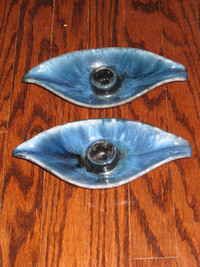 Vintage Blue Mountain Pottery Candle Holders