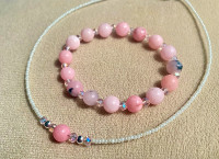 Pink Opal Jewelry Set | Handmade