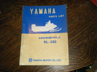 Yamaha SL-292  Snowmobile Parts List Manual