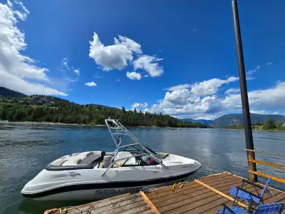 Very clean. Low hrs. Great on fuel. Tons of storage. Tuck away biminy. Located in Castlegar.