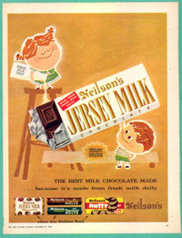 Neilson’s Jersey Milk Chocolate Bar, 1958 Magazine Ad