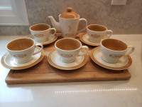 Tim Hortons Coffee Set with Tea Pot and 5 Tea Cups with Saucer