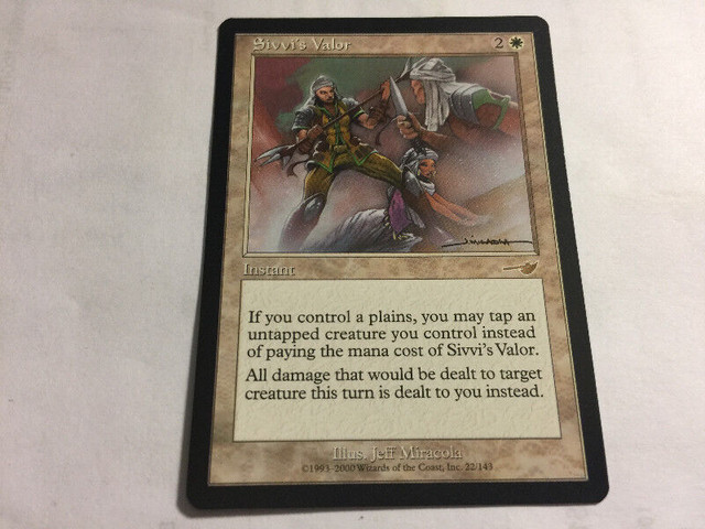 Sivvi's Valor#22 2000 Magic The Gathering  Nemesis MTG UNPLYD NM in Arts & Collectibles in Longueuil / South Shore