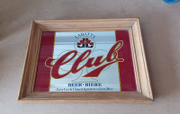Vintage Mirrored Wood Framed Labatt's Beer signAbout 14" x 11"
