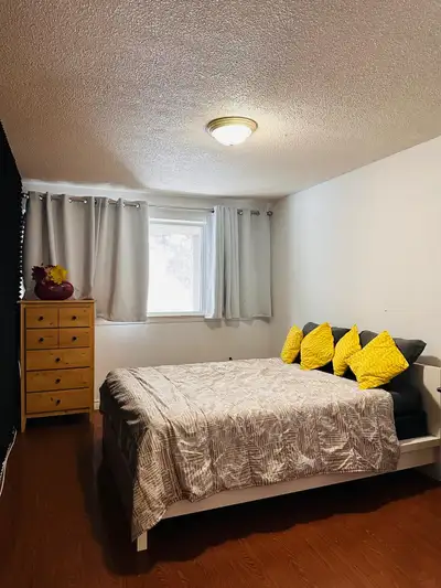 A furnished and sound-proofed private bedroom in a 2-bedroom/2 bathroom double-storeyed unit at Don...