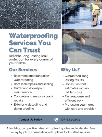 Waterproofing Services | Basement & Roof Experts | Starting $99, View more