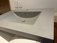 *New* Vanity Sink - Cultured Marble  -Grey 31-in W x 22 D