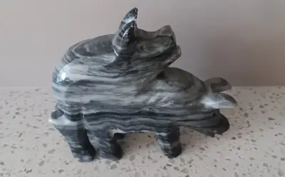MARBLE MOUNTING PIG STATUE, View more