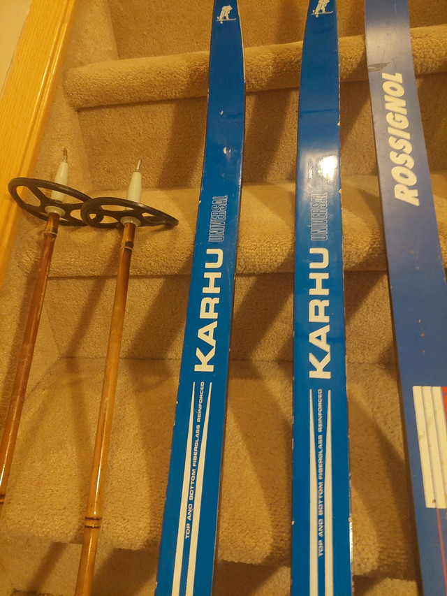 190cm & 205cm Cross Country skis w/bamboo ski poles, great shape in Ski in Calgary - Image 4