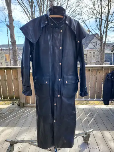 Full length Leather Duster coat, View more
