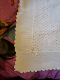 White baby blanket used for christening baptism.