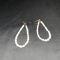 Natural sea pearl silver earrings