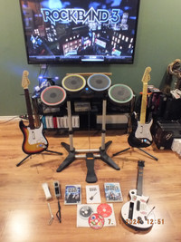 Wii Rockband 3 Guitar Hero 3 Bundle and more
