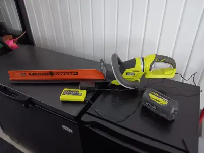 Ryobi 40 Volt Hedge Trimmer, Battery, Charger & Trimmer/Edger, View more