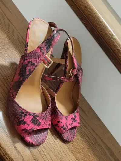 1. Size 8 Shoedazzle pink slingback heels. 2. Size 7.5 Chase and Chloe heels. $20 each. 3. Size 8.5...