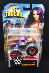 NEW! Sasha Banks WWE Hot Wheels Monster Trucks Mattel Diecast