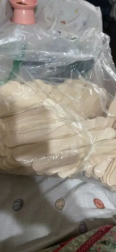 150  pcs ,Large wavey Wooden sticks for craft  - New, View more