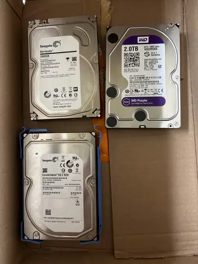 3 x 2TB hard drives 3.5 desktop , View more