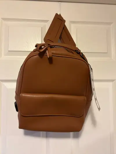 Petit sac à dos en cuir brun pale, View more