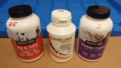 Nutri Vet Hip & Joint 85 tablets Aventi Liver 22 tablets Nutri Vet Bladder Control 11 tablets