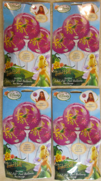 Disney Tinkerbell Fairy,  foil balloons, 3 per bag