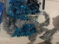 Blue and silver Christmas decorations 