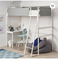 IKEA loft bed with desk. 