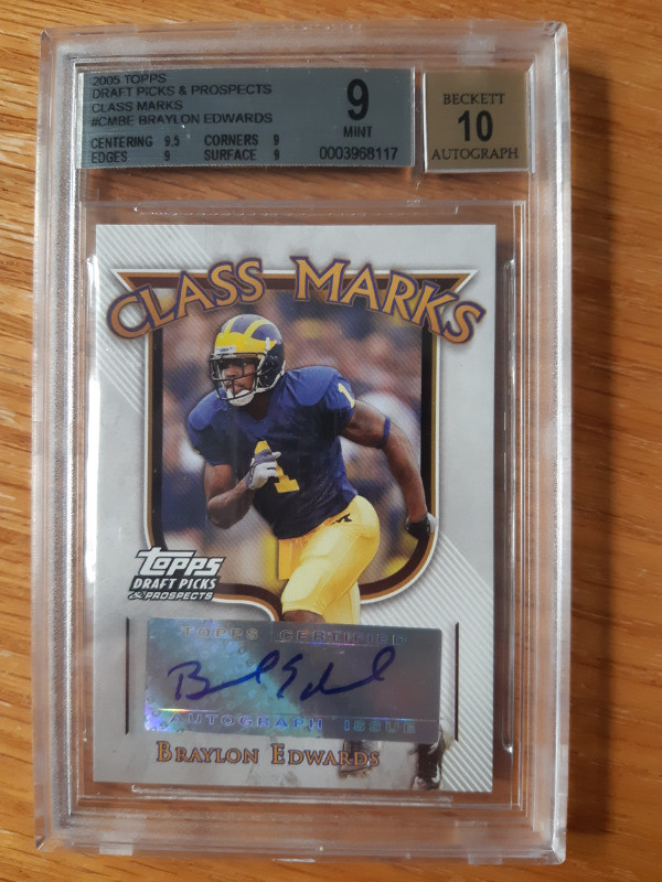 Braylon Edwards 2005 Topps Draft Picks BGS 9 10 auto & Prospects in Arts & Collectibles in St. Catharines - Image 2