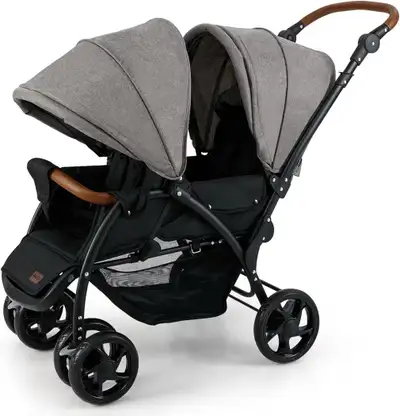INFANS Double Stroller, Foldable Baby Tandem Stroller with djust, View more