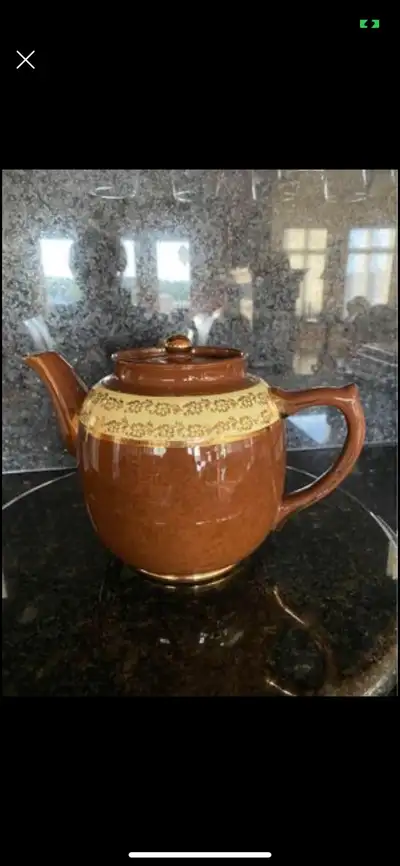 One chip not visible on outside of teapot (chip is inside the rim of the lid) Holds about 5 large cu...