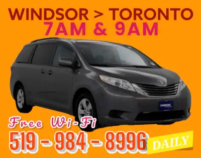 DAILY Trips: ●WINDSOR to TORONTO (7AM & 9AM) ●TORONTO to WINDSOR (12PM & 2PM) Windsor to: > Chatham...