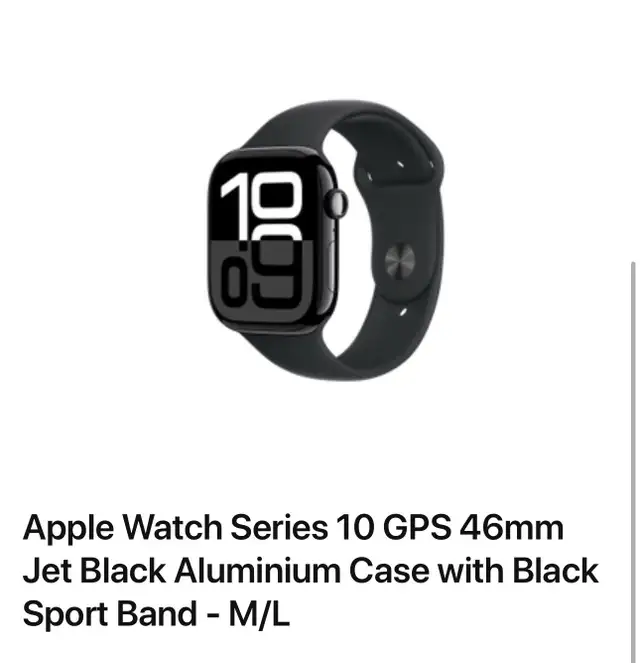 Apple Watch Series 10 GPS 46mm Jet Black Aluminium628632693800991225
