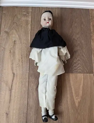Walda Pierrot Porcelain Doll., View more