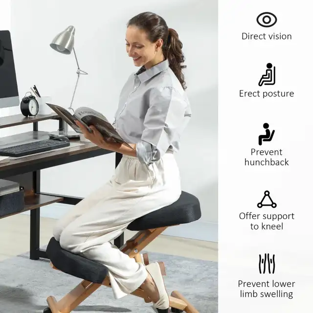 Ergonomic Kneeling Chair, Posture Chair with Rubberwood Frame, R in Chairs & Recliners in Markham / York Region - Image 5