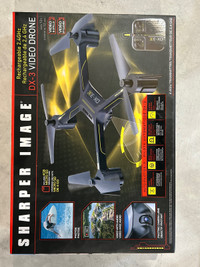 NOW $30- NEW SHARPER IMAGE rechargeable 2.4 GHz DX-3 video drone