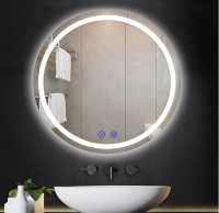 LED Mirror for Bathroom, Adjustable 3 Colors White/Warm/Natural