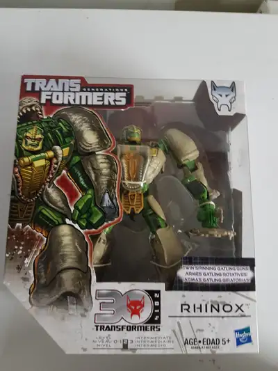 Transformers Generations Thrilling 30 Voyager Class Beast Wars Rhinox from 2014 unopened.