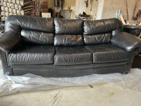 Real Leather Black Couch