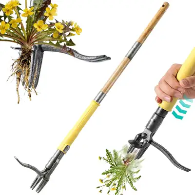 Stand-Up Weed Puller Tool w Slide Ejection, Reinforced Steel, Lo, View more