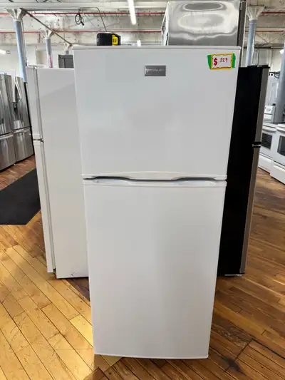 Frigidaire white 24 inch fridge works great no issues. The measurements are 24 inches wide 26 inches...
