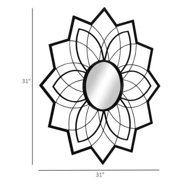 31" x 31" Modern Flower Wall Mirror, Decorative Mirror for Livin in Home Décor & Accents in Markham / York Region - Image 4