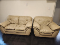 Leather Loveseat and Chair