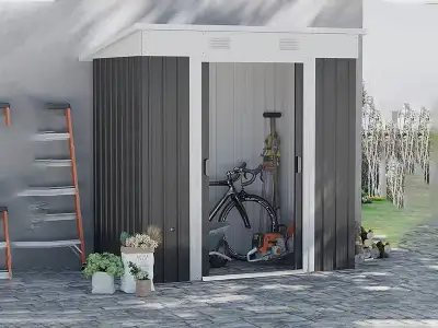 4x7 Metal Garden Shed 5'-7" Door Height (1700 Series) - Relyard, View more