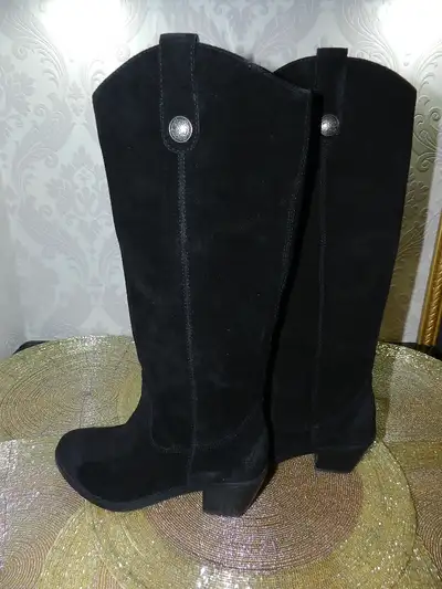 NewCountry Western Suede Cowgirl Prairie Dress Boots, View more
